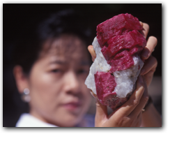 Richard Hughes - a massive ruby crystal on matrix found in Mogok